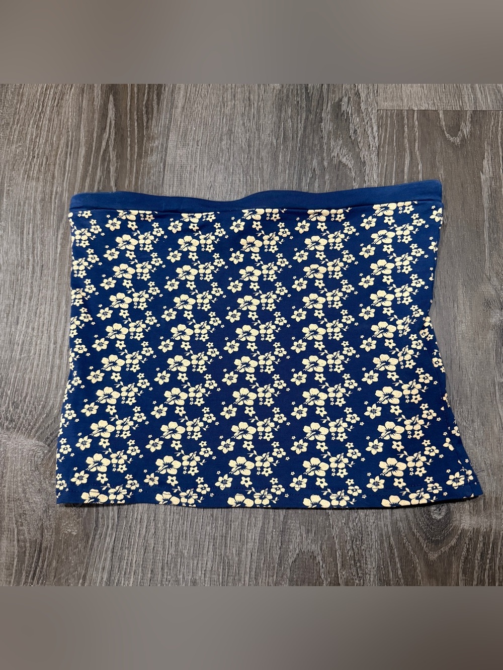 edikted Blue and Yellow Floral Tube Top